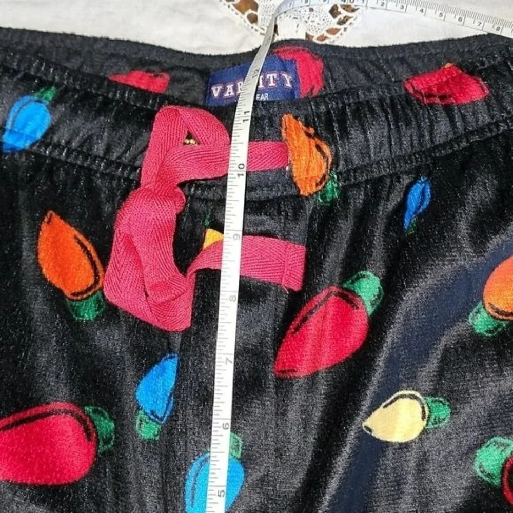 Varsity‎ Holiday Graphic Black Fleece Sz L Sleepwear Pants